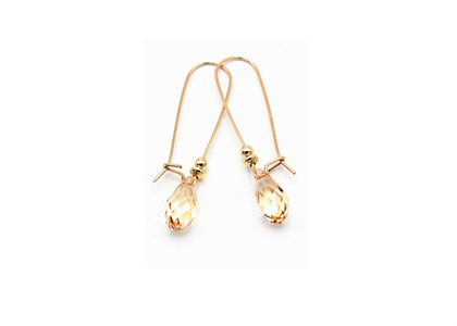 Gold Plated Ear Wire Gemstone Earrings